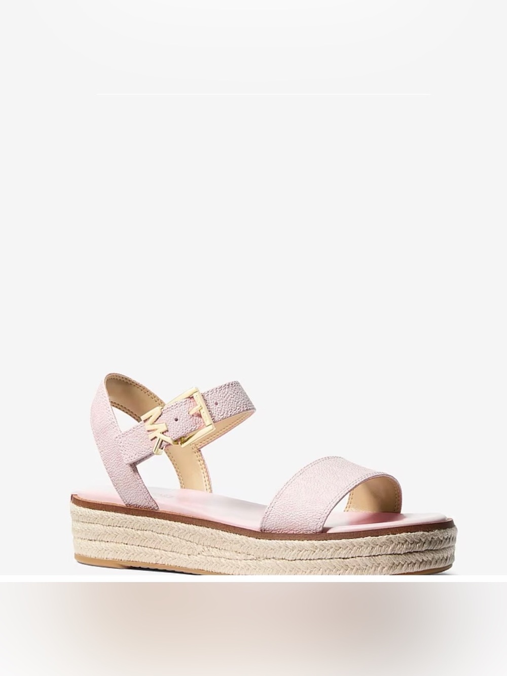 Michael Kors Light Pink Richie Signature Logo Platform Espadrille Sandal